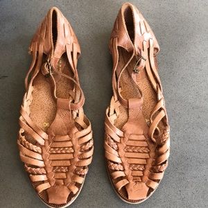 Huaraches leather woven flats sandals made in Brazil